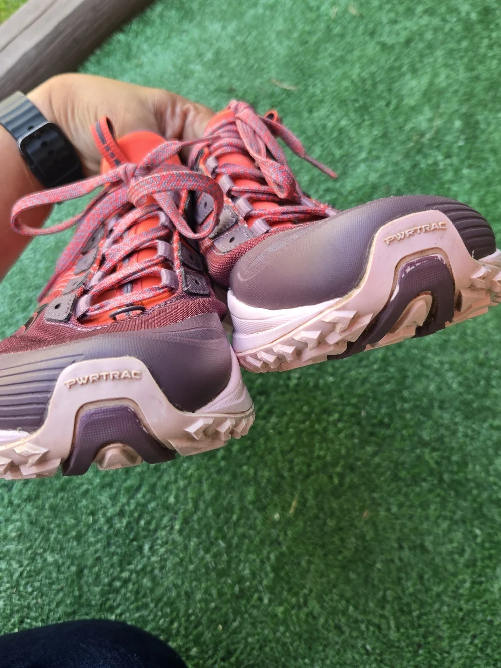 Saucony Women's Mad River TR trail running shoes in the coral and purple